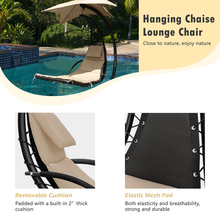 Macie hanging chaise lounger with online stand